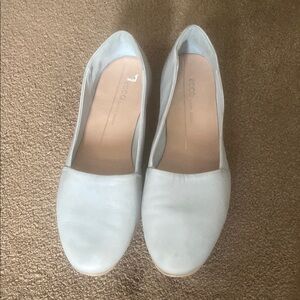 ECCO Women's Blue Leather Flats